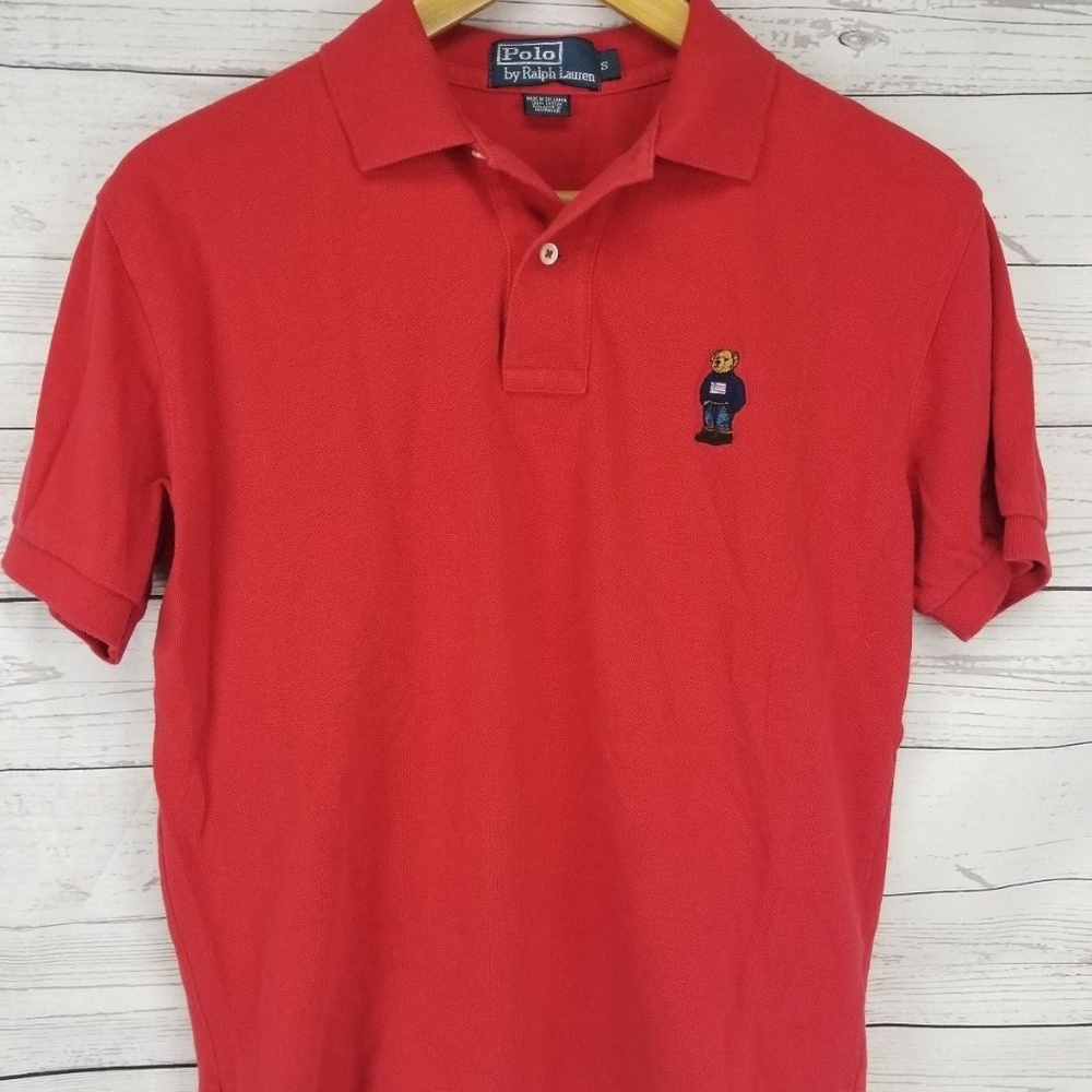 VTG POLO by Ralph Lauren Red Bear USA RL13 Shirt S